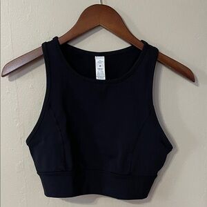 Black Sleeveless Crop Top
